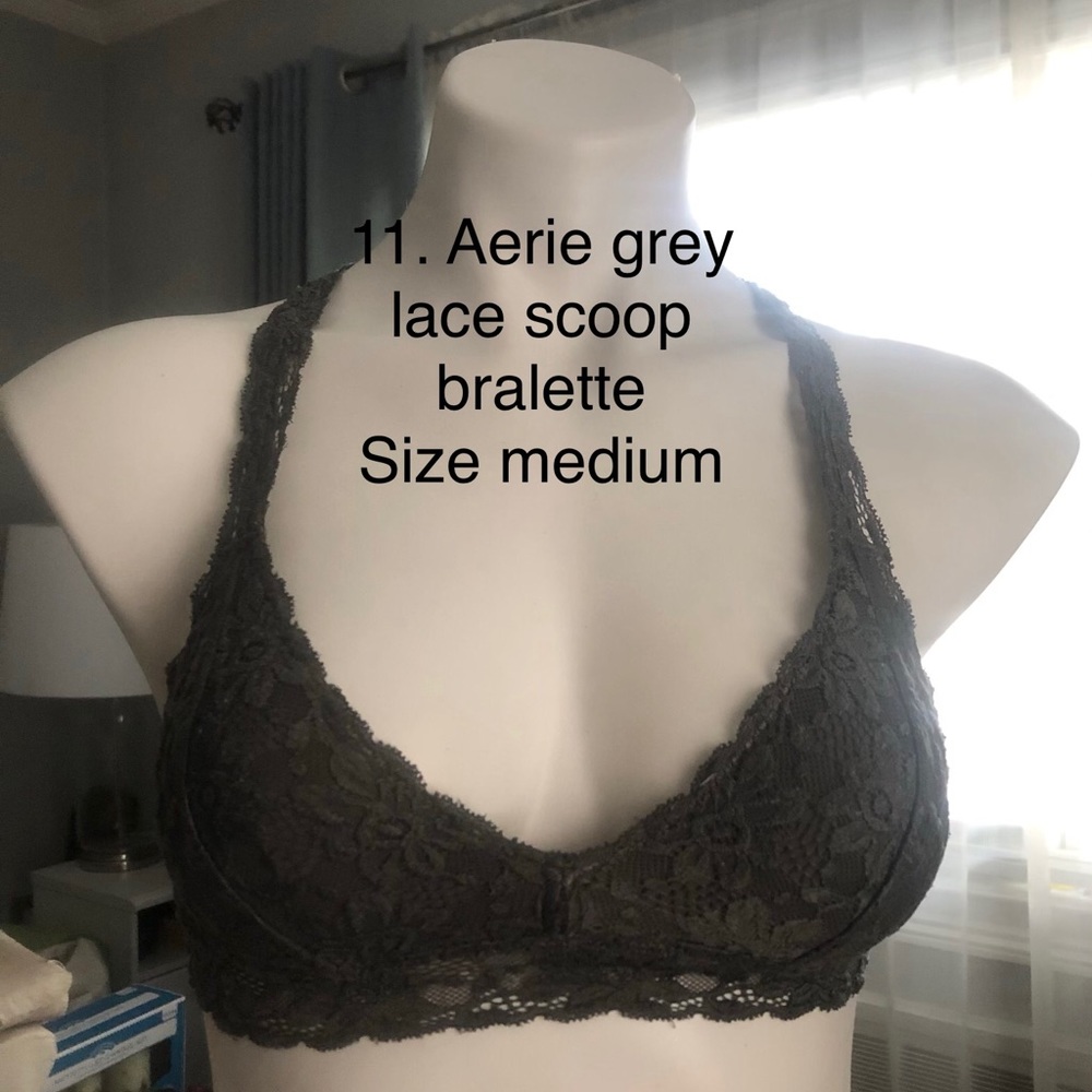 Grey scoop lace bralette